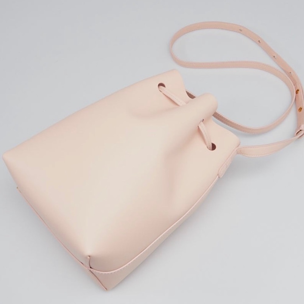Mansur Gavriel Calfskin Light Pink Bucket Bag - Picture 8 of 14